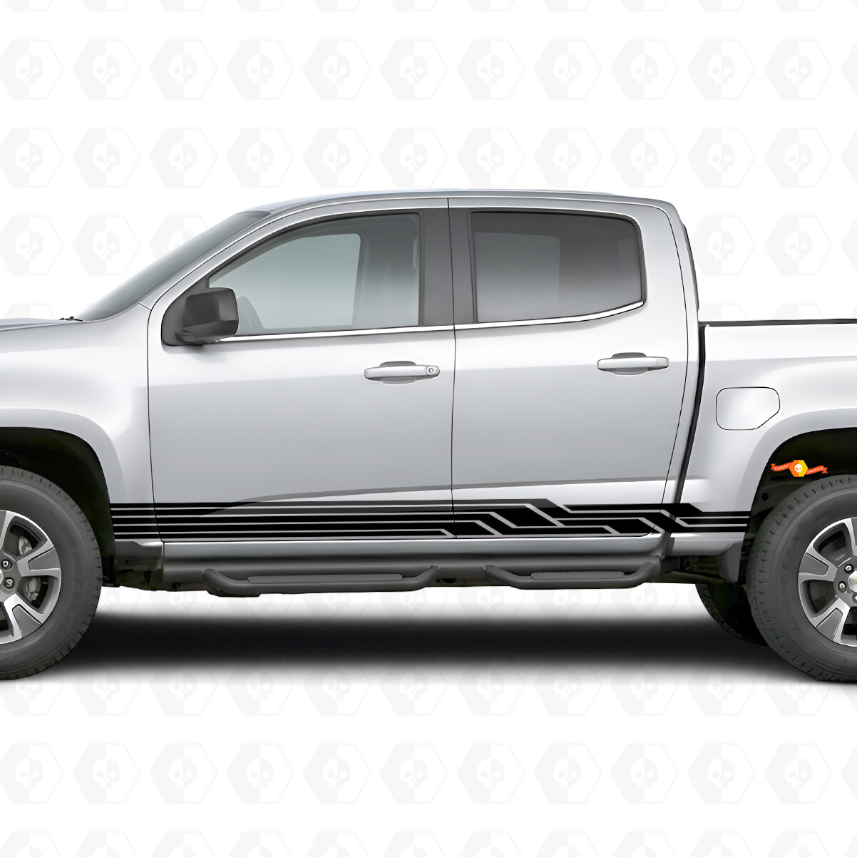 Angular Lightning Deur- en Rocker Panel Vinylstrepen voor Chevrolet Colorado 2e generatie 2015-2022