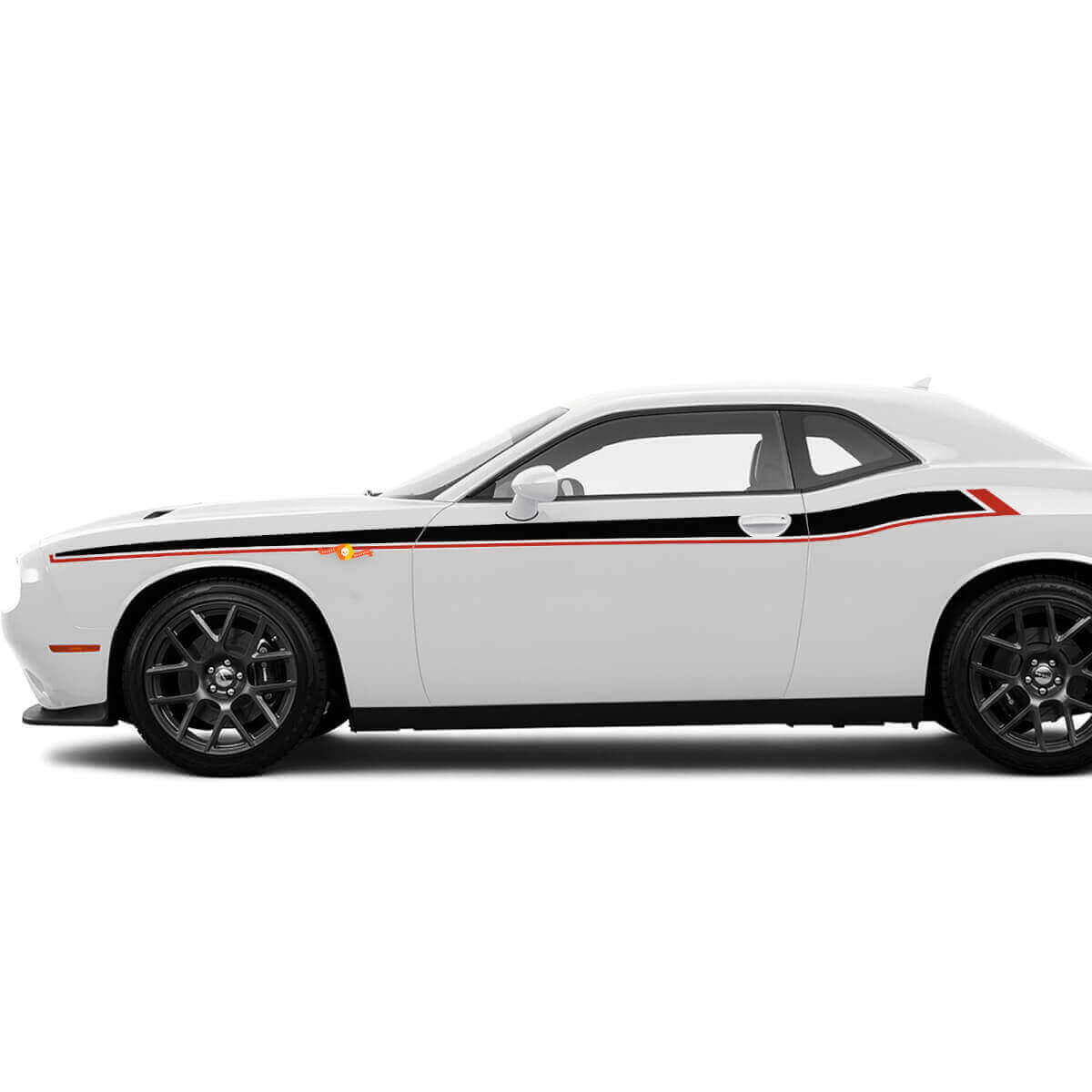Twee kleuren Zijaccentstrepen Decals Stickers voor Dodge Challenger
