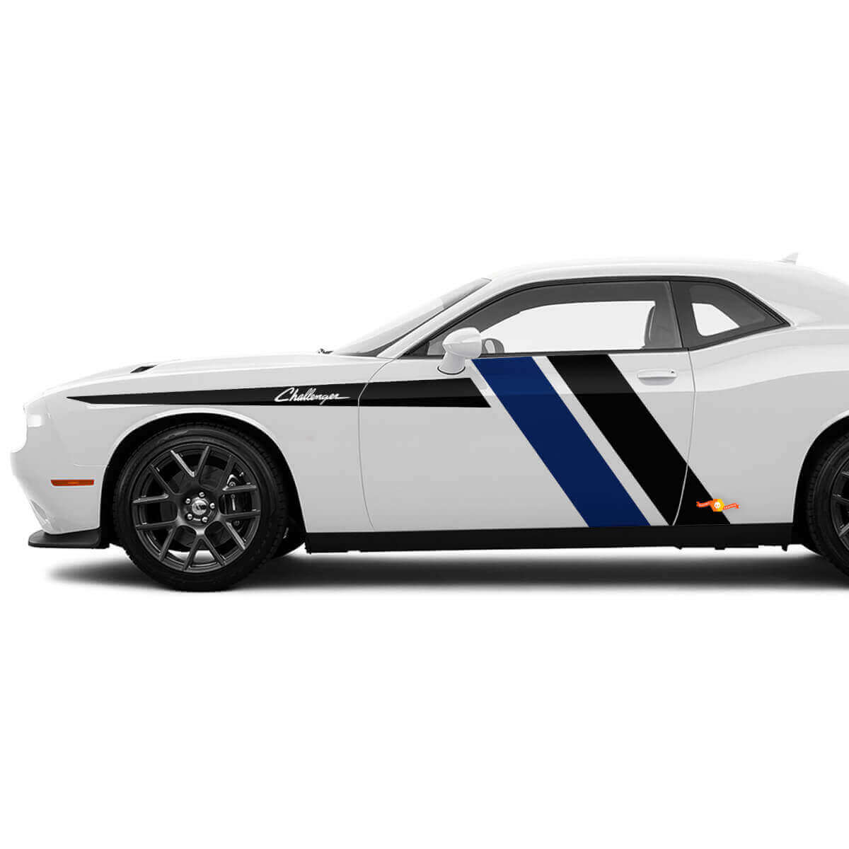 Twee kleuren zijstrepen accent decals stickers voor Dodge Challenger

