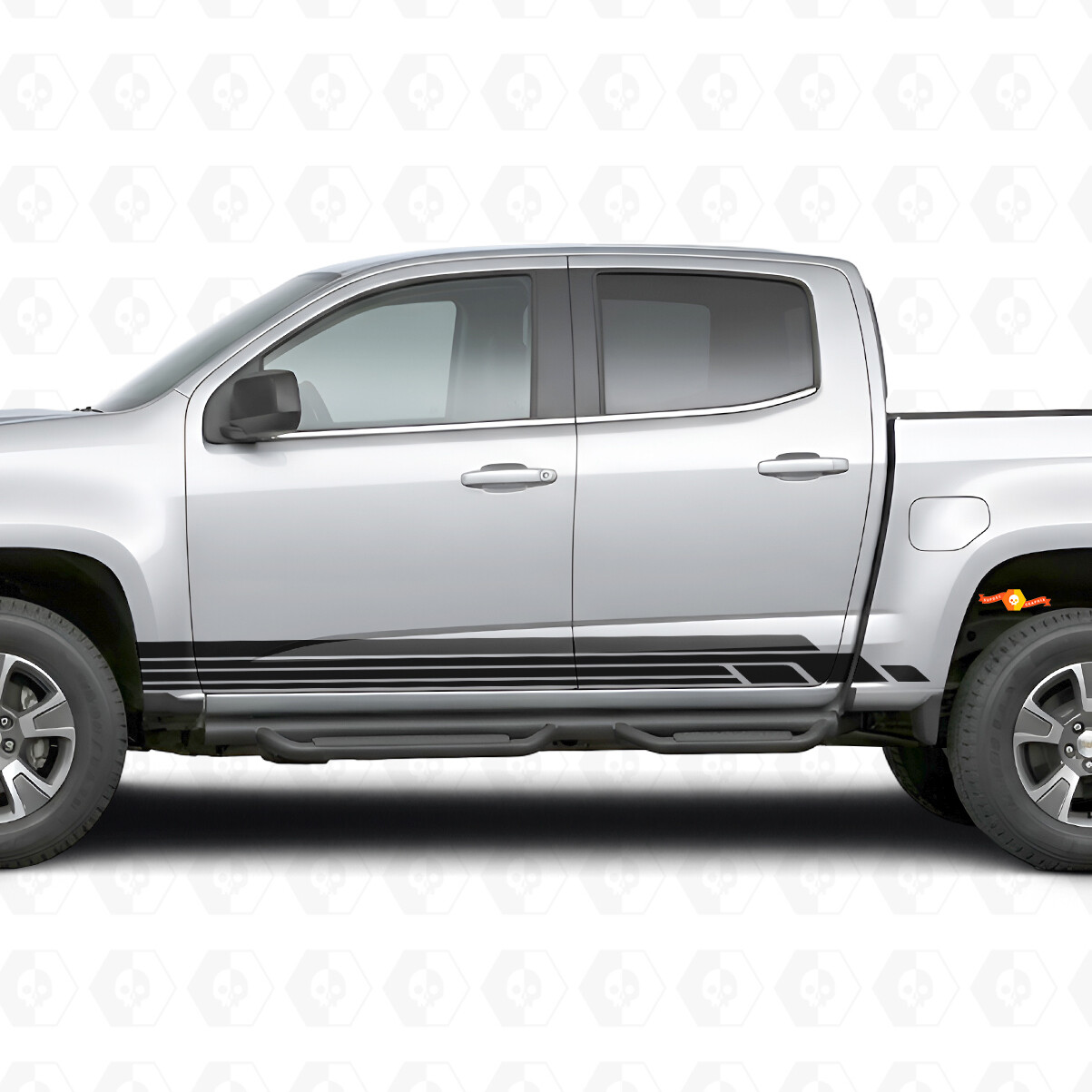 Gelaagde Lightning Deur- & Rocker Panel Vinyl Strepen voor Chevrolet Colorado 2e generatie 2015-2022