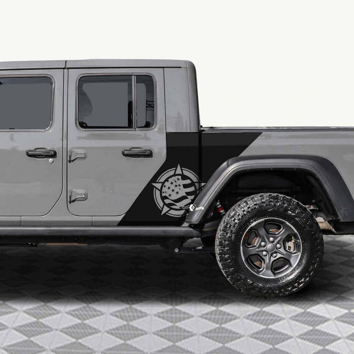 Militaire Star VS Vlag Zijde Vinyl Decal Kit voor Jeep Gladiator