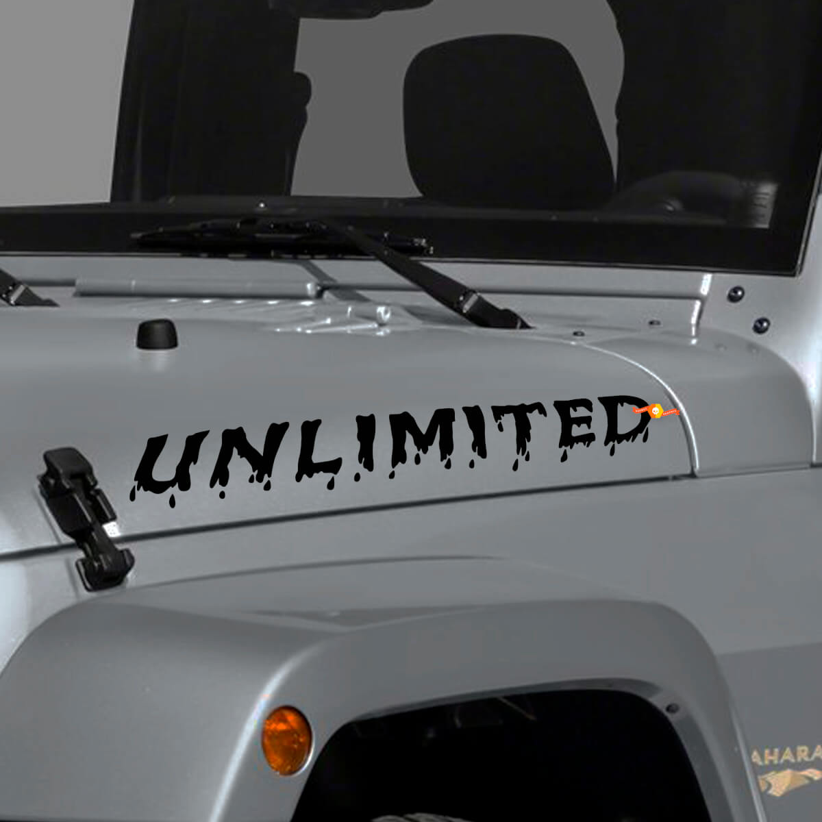 Aangepaste Tekst Motorkap Zijdecal Rubicon Unlimited voor Jeep Wrangler
