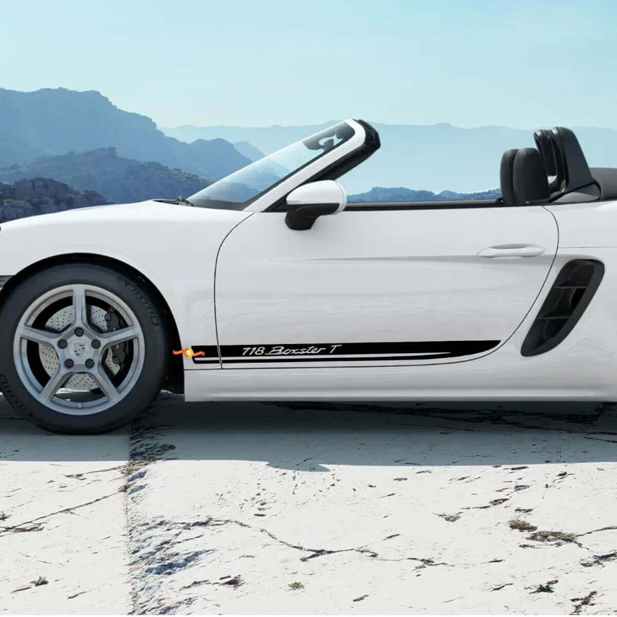 Porsche 718 Cayman Boxter T Zijstrepen Kit Decal Sticker
