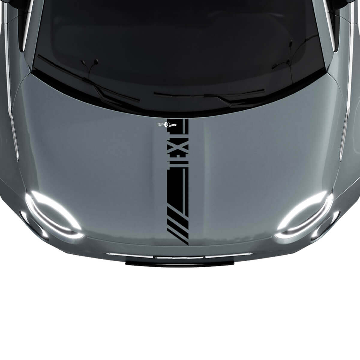 Aangepaste tekst motorkap race-streep decal sticker graphics voor Fiat 500