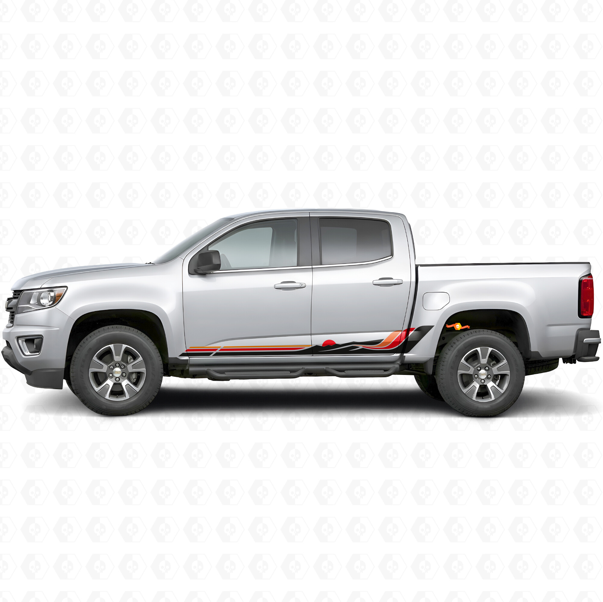 Retro Mountain Wave Deur- & Rokkervinyl Strepen voor Chevrolet Colorado 2e generatie 2015-2022