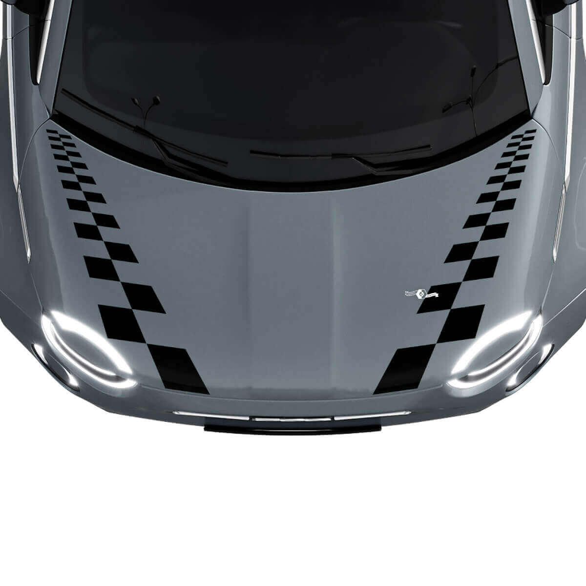 500 Dubbele Geruite Motorkap Streep Decal Sticker Graphics voor Fiat 500
