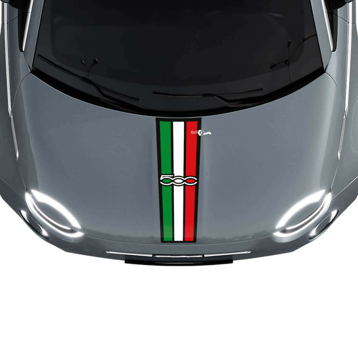 500 Tri Stripes Vlag Motorkap Streep Sticker Grafische voor Fiat 500

