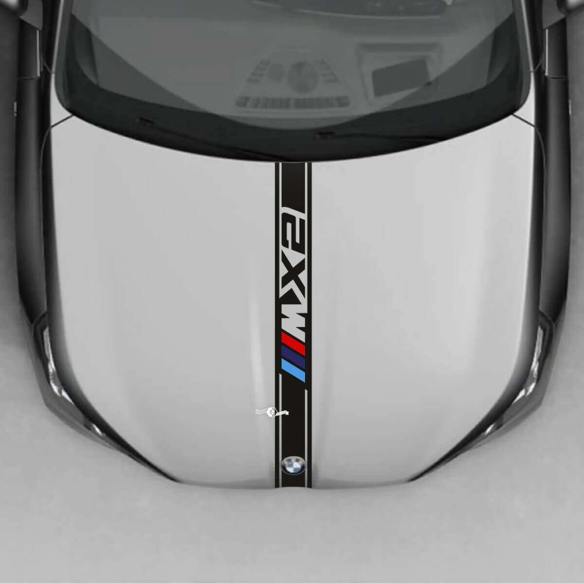 BMW X2 U10 Motorkap Geblokte Streep Decal - Vinyl M Performance
