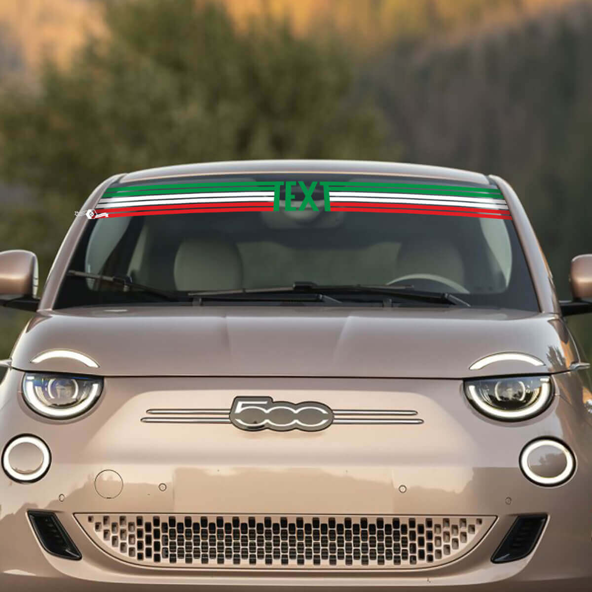 Aangepaste Tekst Voor Italy Vlag Voorruit Sticker Grafieken voor Fiat 500