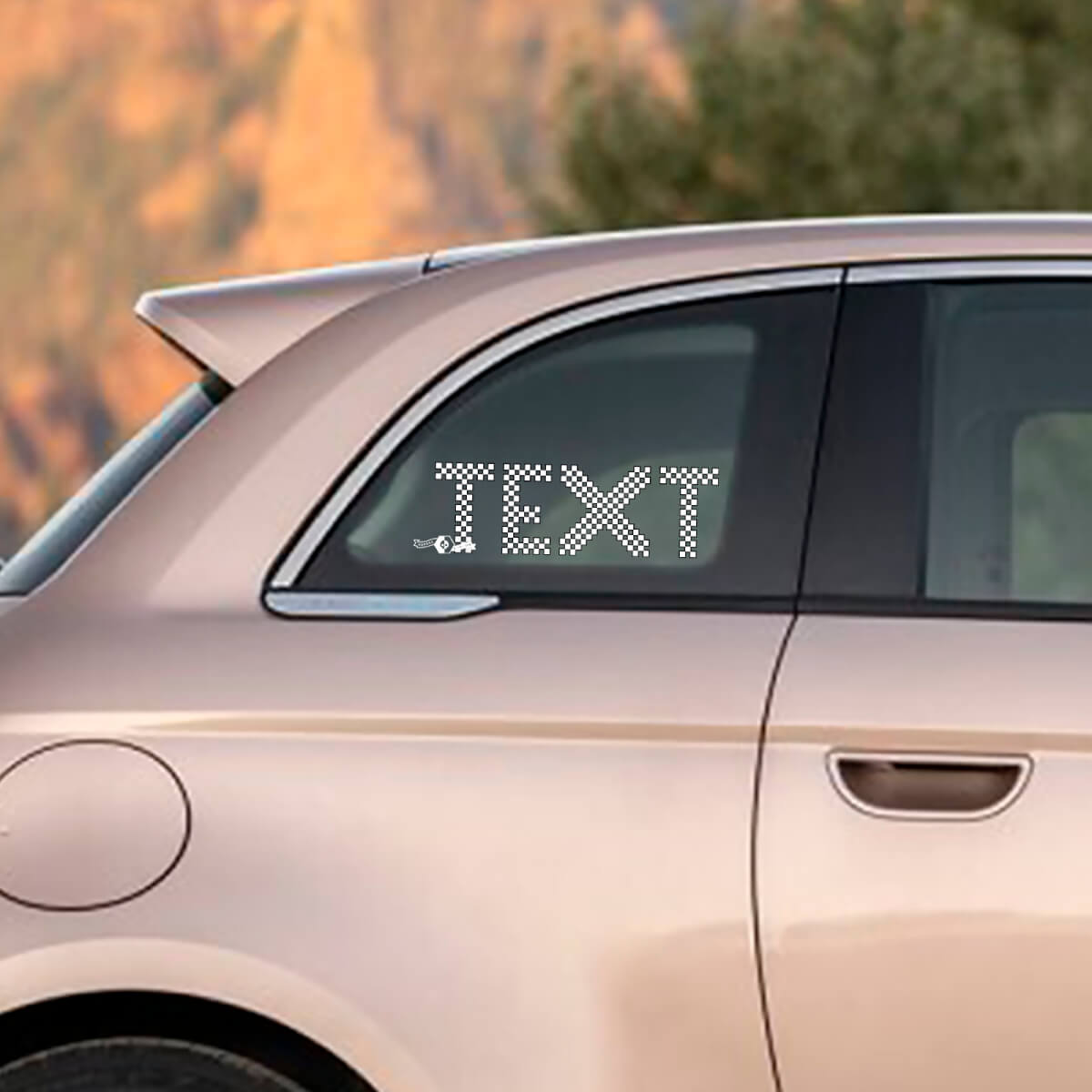 Vlaaienvlag Aangepaste Tekst Decal Sticker Zijgraphics voor Fiat 500