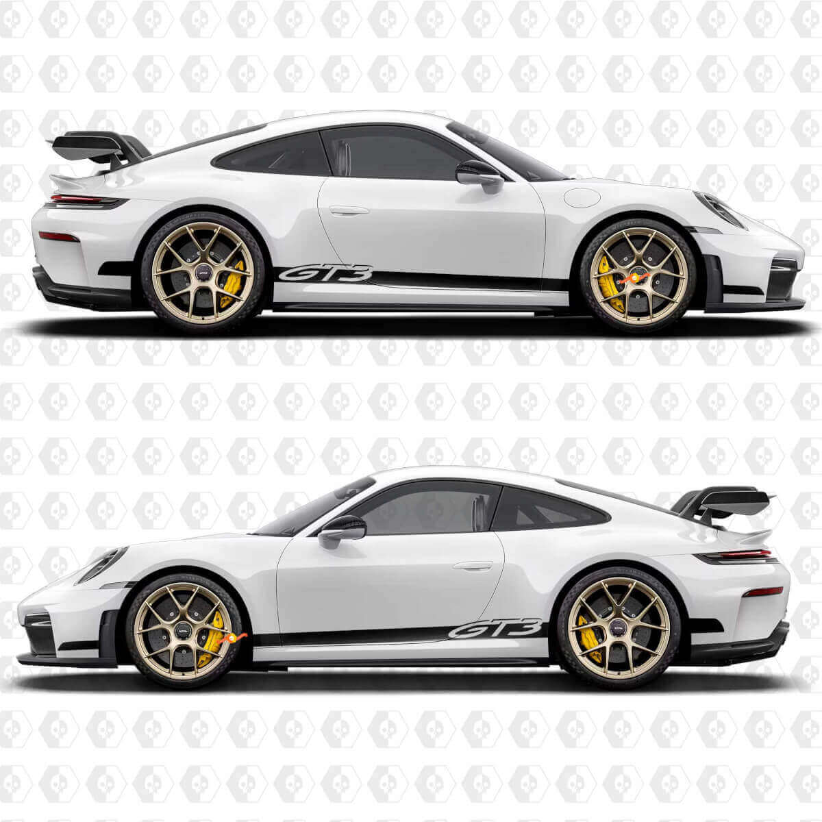 GT3 Strepen Zijdecals Set voor Porsche 991 gt3

