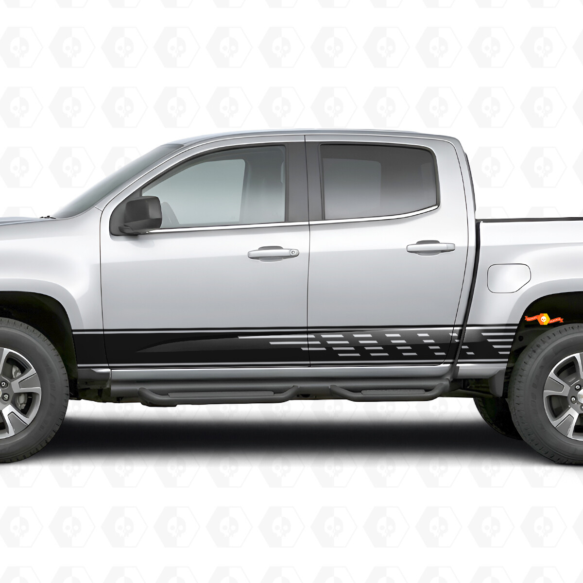 Verspreide Sleuf Deur- en Rockerpaneel Vinyl Strepen voor Chevrolet Colorado 2e generatie 2015-2022