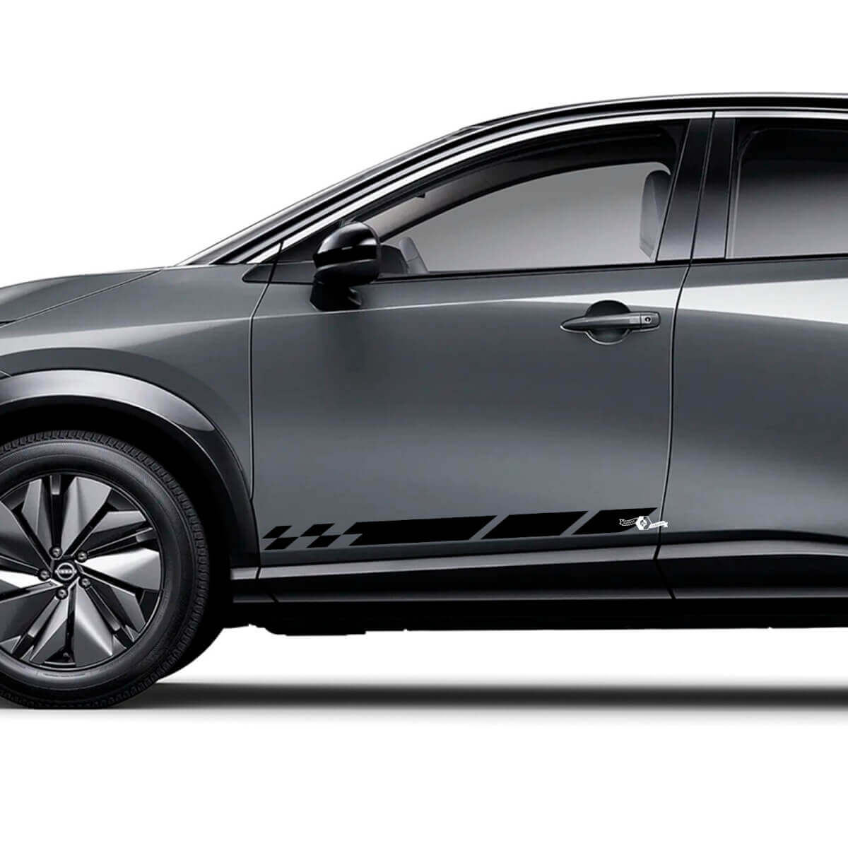 Zijkanten Universele Geruite Strepen Racing Graphics Decal Set voor Nissan ARIYA
