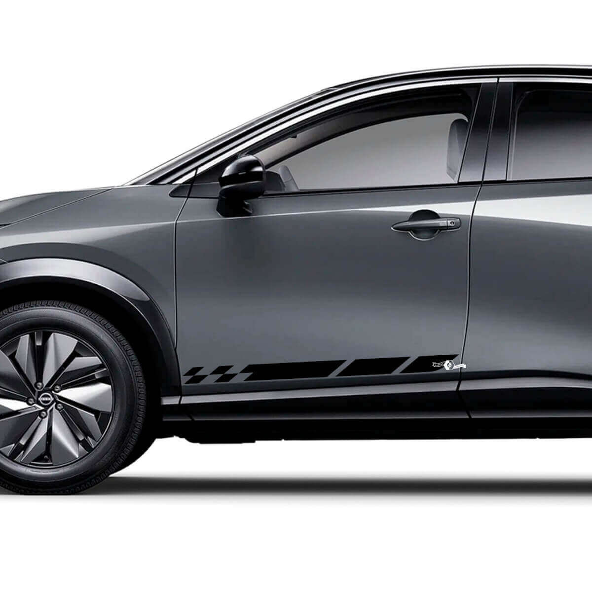 Zijkanten Universele Geruite Strepen Racing Graphics Decal Set voor Nissan ARIYA
