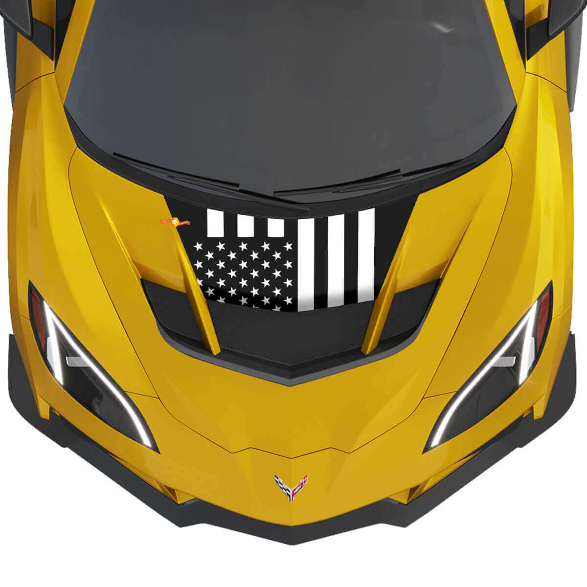 Vinylsticker Amerikaanse Vlag voor motorkap Chevrolet Corvette ZR1