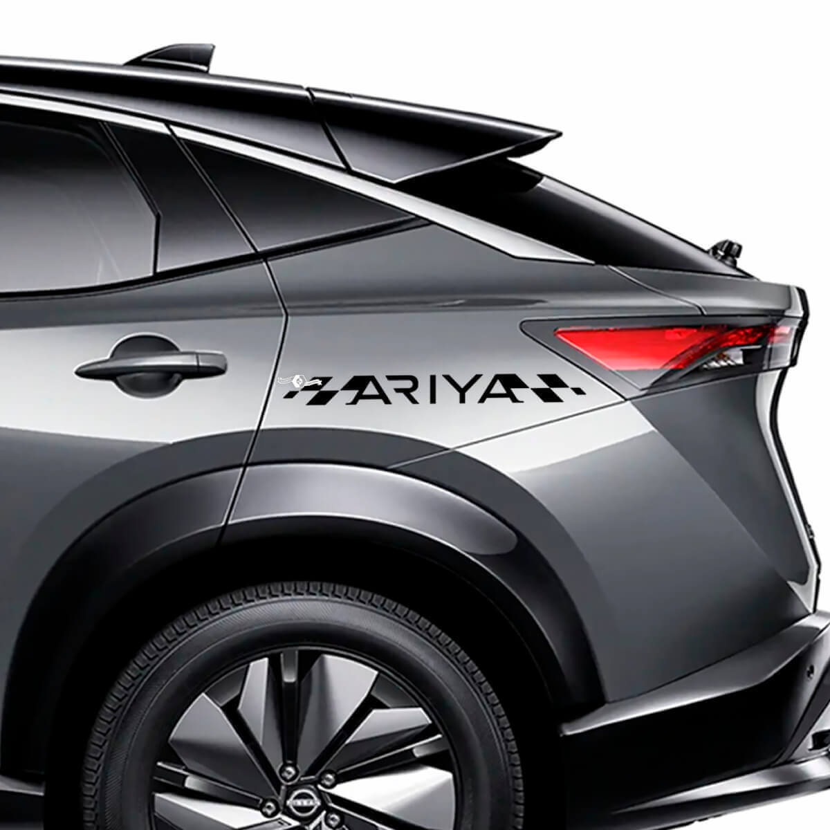 Zijden Geruite Strepen Racing Graphics Decal Set voor Nissan ARIYA
