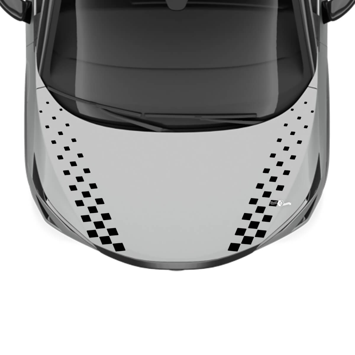 Motorkap Dubbele Geruite Streep Racing Graphics Sticker voor Nissan ARIYA

