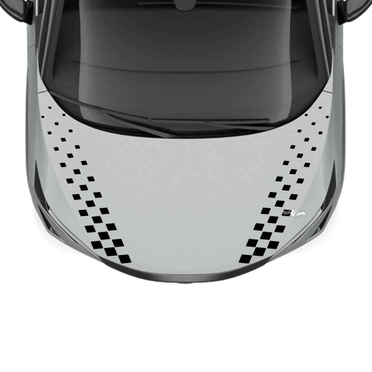 Motorkap Dubbele Geruite Streep Racing Graphics Sticker voor Nissan ARIYA
