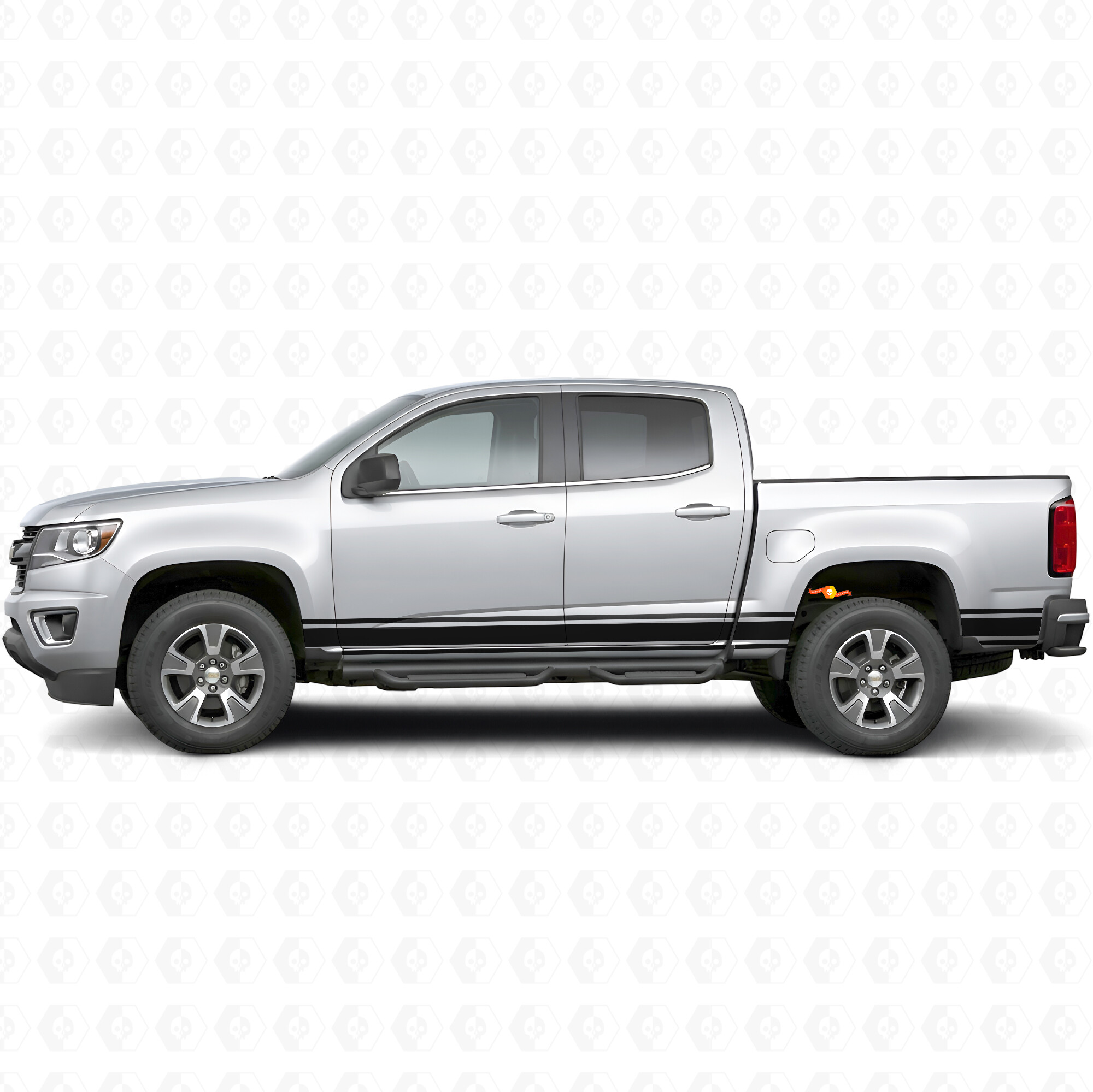 Slanke Accent Deur- & Bedside Vinyl Strepen voor Chevrolet Colorado 2e Gen 2015-2022