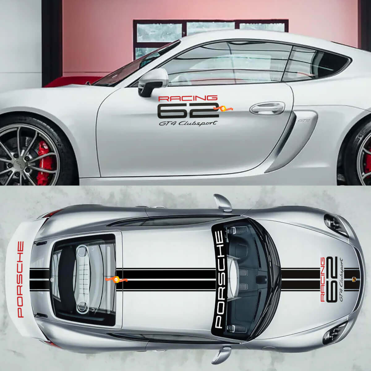 GT4 Clubsport Racing 62 Volledige Kit Vinyl Sticker voor Porsche 718 Cayman