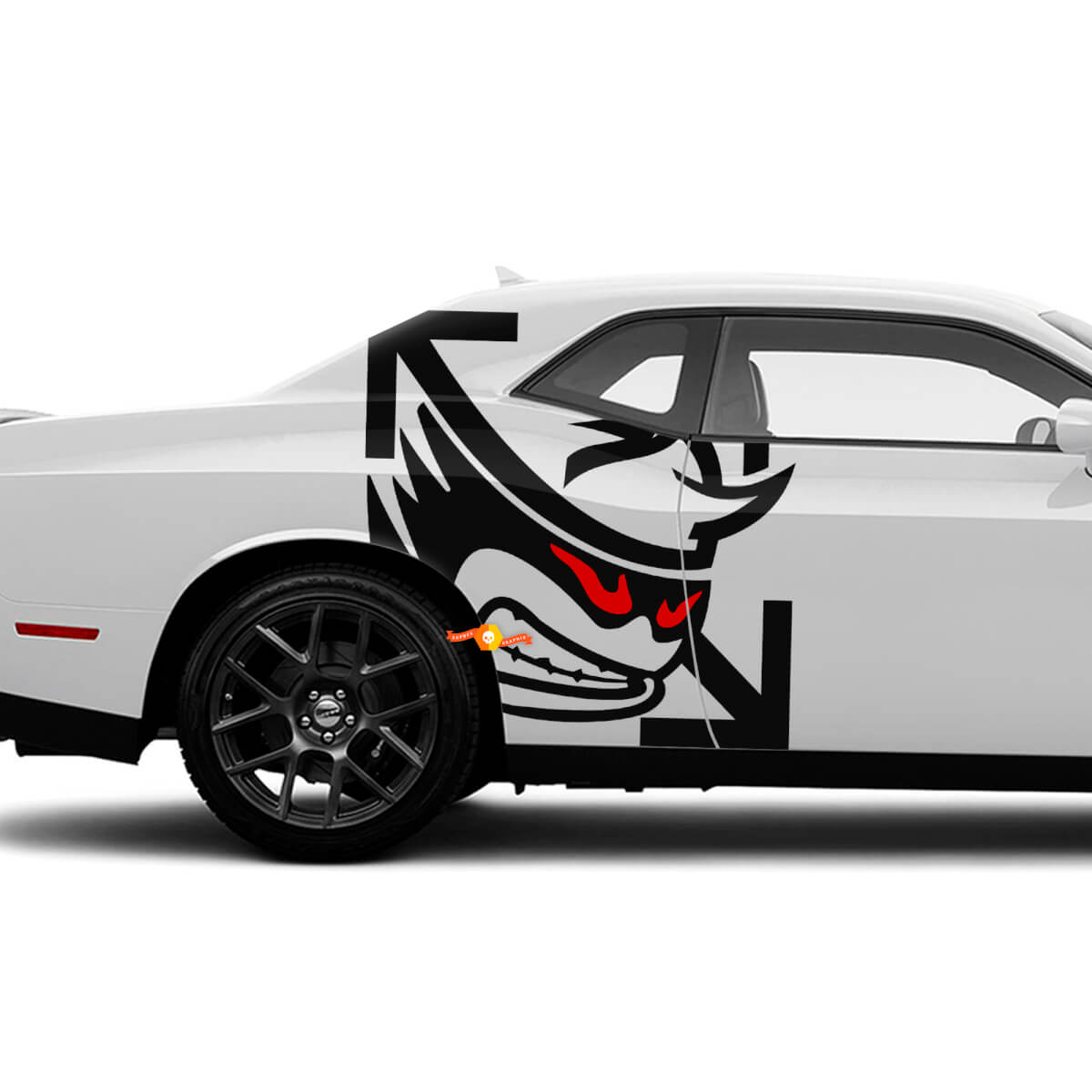 Twee kleuren SRT Hellcat Red Eye zijstickers voor Dodge Challenger Redeye of Charger
