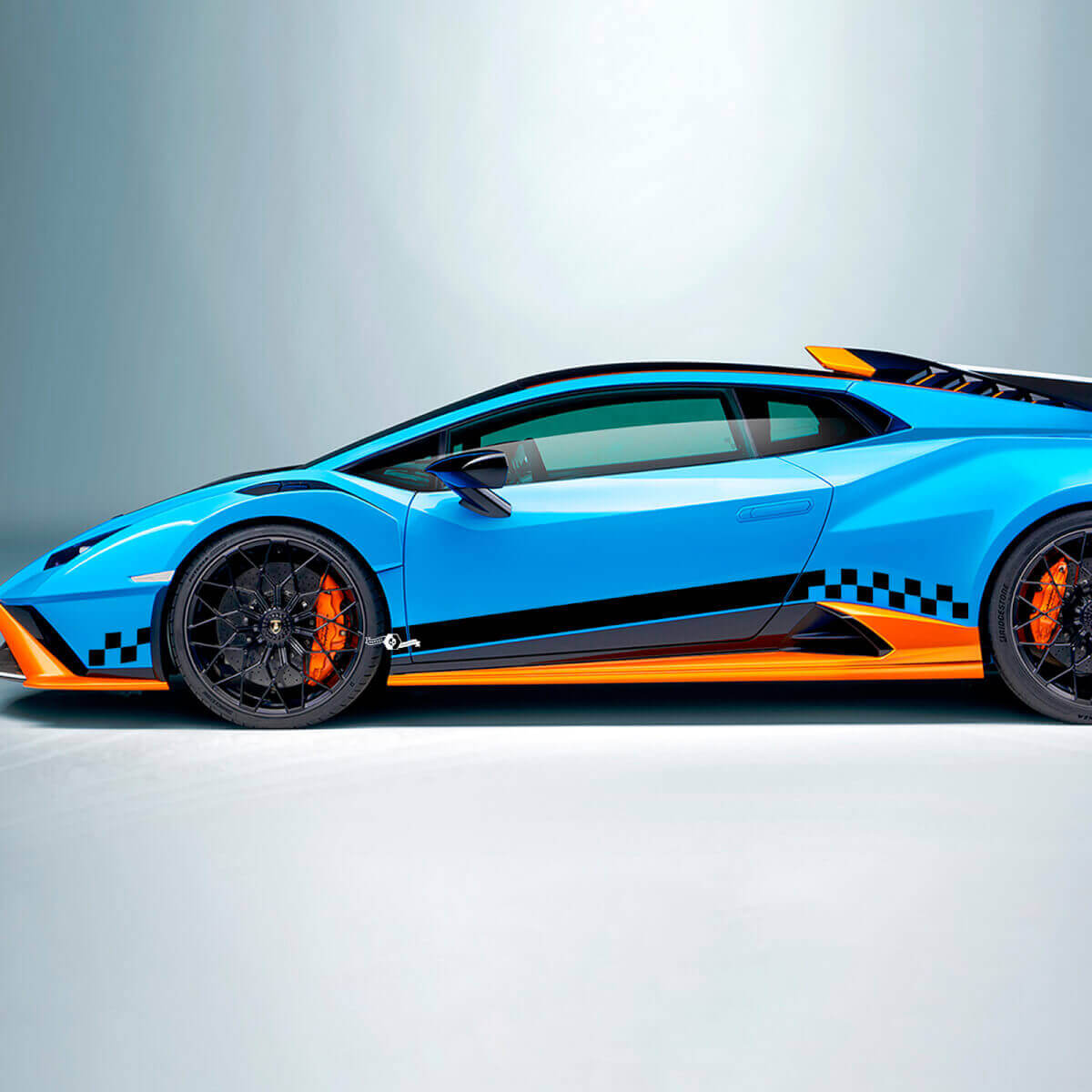 Ruitjesvlag Strepen Side Vinyl Decal Sticker Graphics 2 voor Lamborghini STO