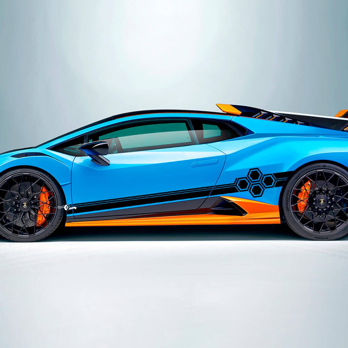 Zeshoek Strepen Zijkant Vinyl Sticker Grafische Decal voor Lamborghini STO
