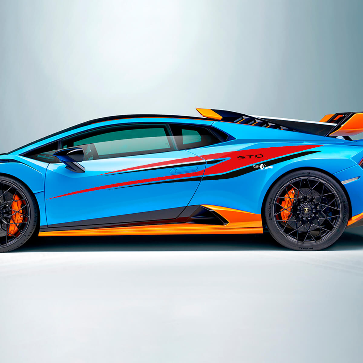 Twee kleuren Tribal Stripes Side Vinyl Decal Sticker Graphics voor Lamborghini STO
