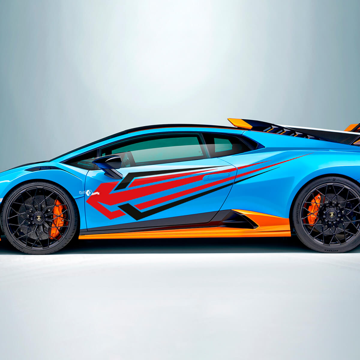 Twee kleuren Tribal Stripes Side Vinyl Decal Sticker Graphics voor Lamborghini STO 2
