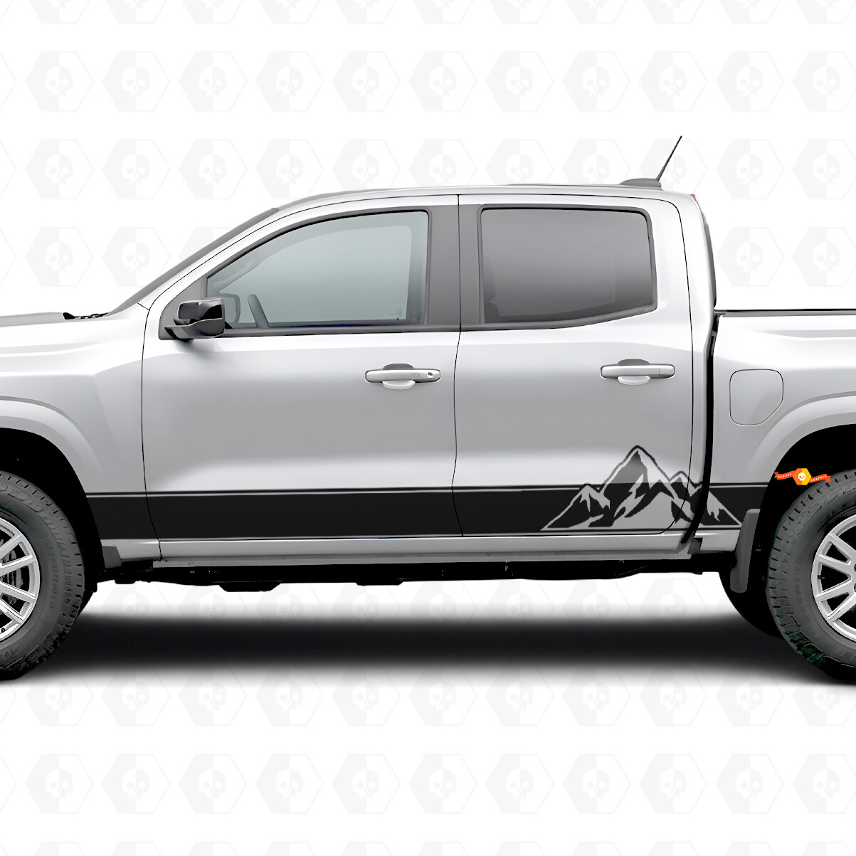 Gelaagde Peaks Deur- & Rocker Panel Vinyl Strepen voor Chevrolet Colorado 3e Gen 2023-2026