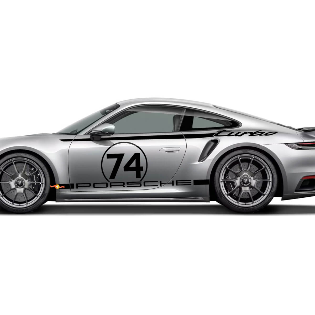 Zijde 911 Turbo 50 Jaar 2025 grafisch Heritage Design strepen Kit Decal Sticker voor Porsche 911 Turbo S 992.2
