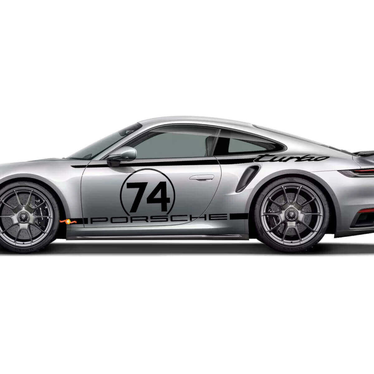 Zijde 911 Turbo 50 Jaar Design Strepen Decal Sticker voor Porsche 911 Turbo S 992.2