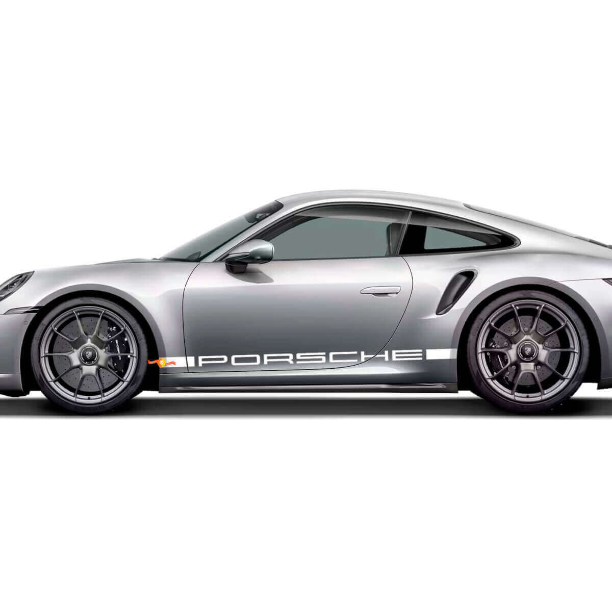 Porsche-stijl dorpelstrook vinyl decal kit voor Porsche 911 Turbo S 992.2