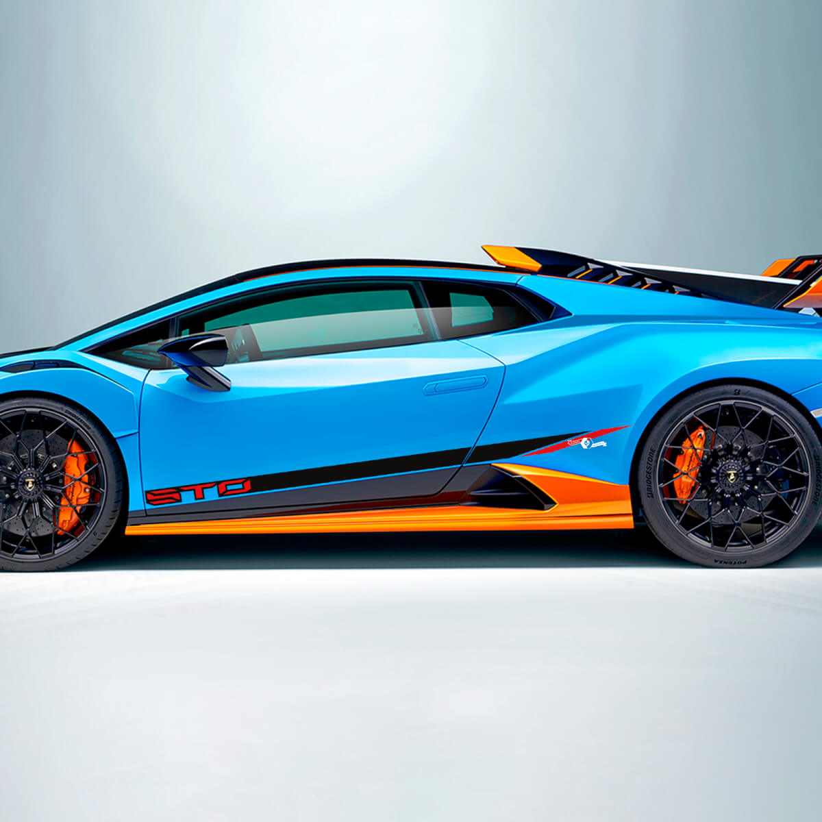 Racing schuine strepen zijvinyl sticker graphics voor Lamborghini STO 2

