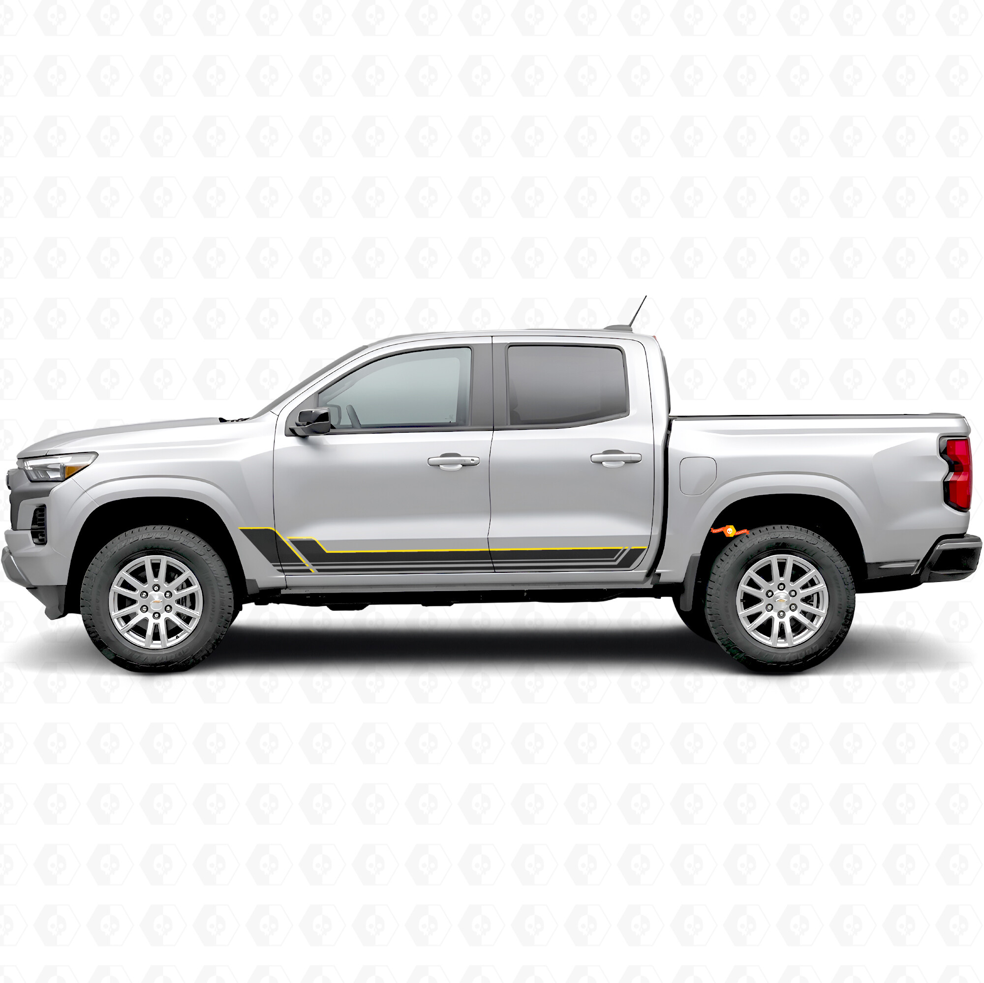 Hoekige Outline Deur- en Rockerpanelen Vinyl Strepen voor Chevrolet Colorado 3e Gen 2023-2026