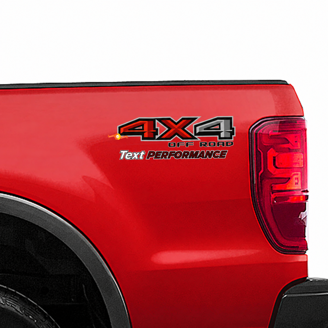 4X4 Off Road Tekst Prestaties Lettering Set Bedside Vinyl Decal Sticker voor Ford F-250