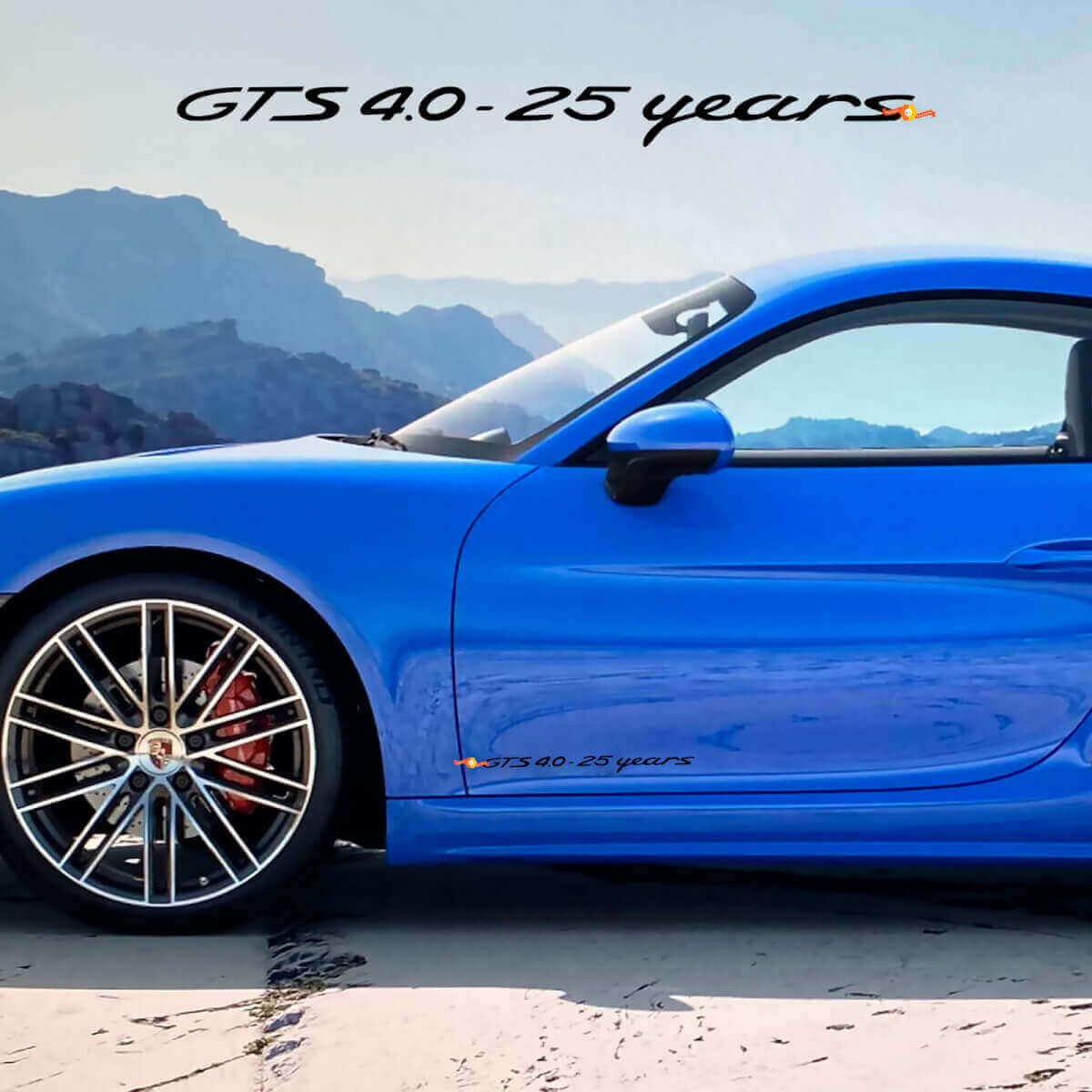 GTS 4.0 25 Jaar Zijdeur Vinyl Decal Set voor Porsche 718 Cayman