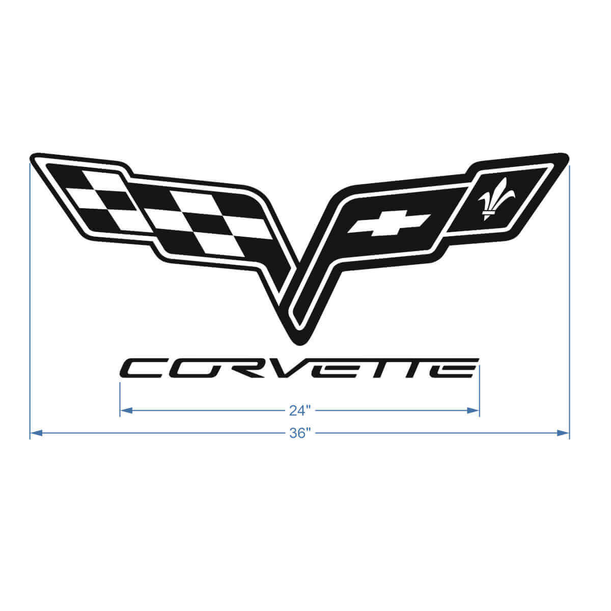 Corvette C6 Motorkap Logo Vinyl Sticker

