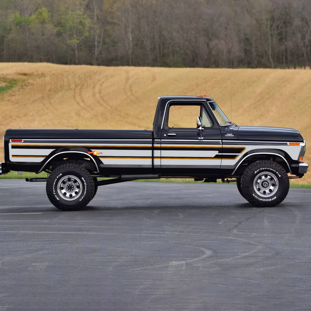 Zij Retro Vintage Vinyl Sticker Grafisch passend bij 1978 Ford F-150 Ranger Lariat
