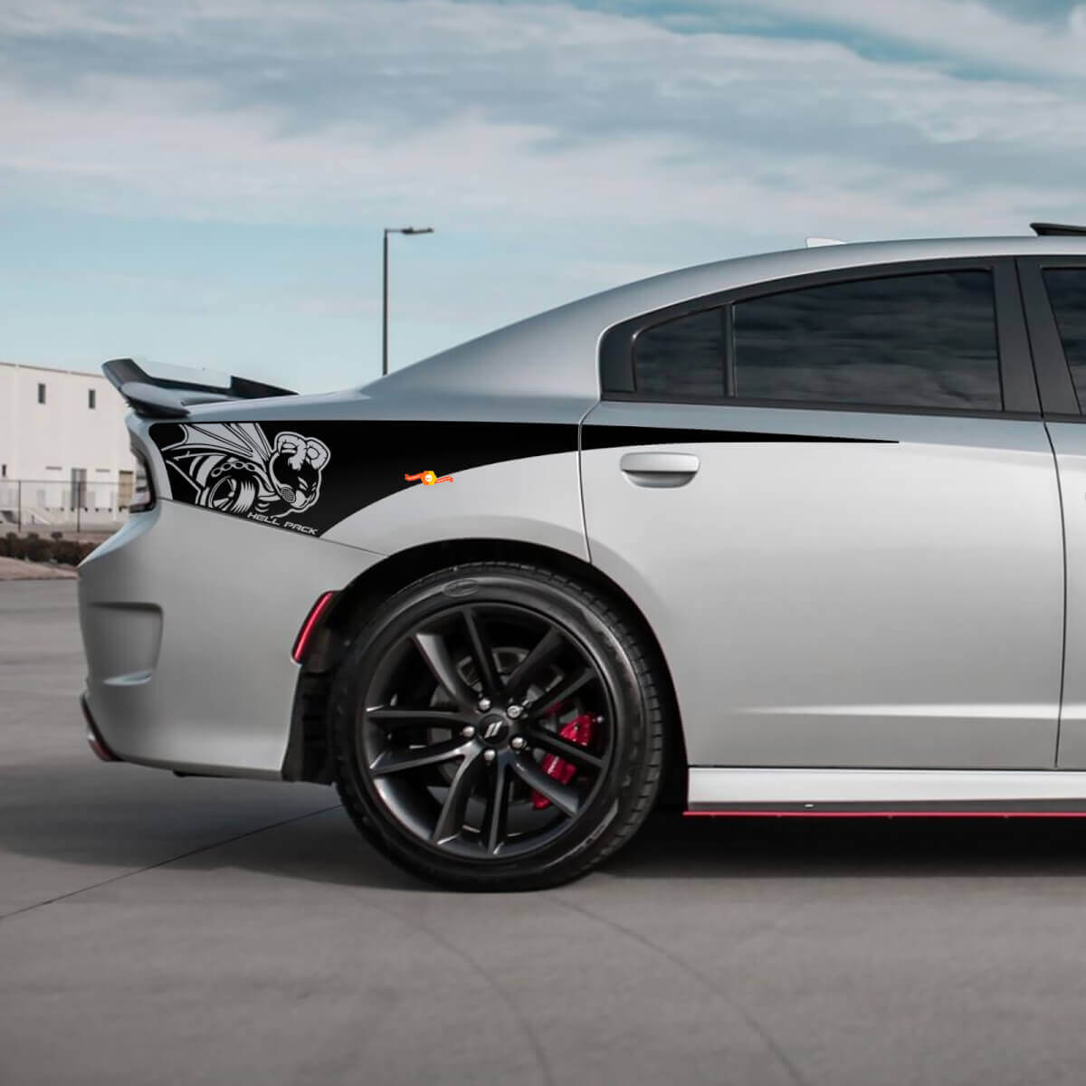 Demon Scat Pack Achterste Kwartaal Zijstreep Vinyl Decal Sticker voor Dodge Charger
