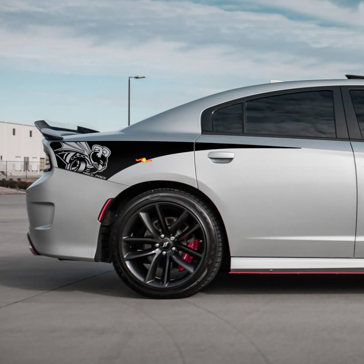 Demon Scat Pack Achterste Kwartaal Zijstreep Vinyl Decal Sticker voor Dodge Charger