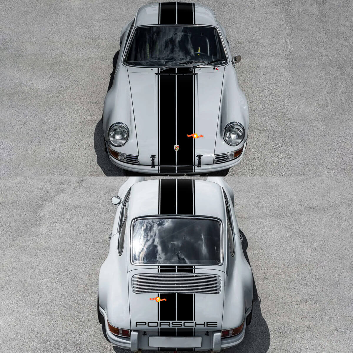 Centraal Race Stripe Vinyl Sticker Kit voor Porsche 911 ST 1970