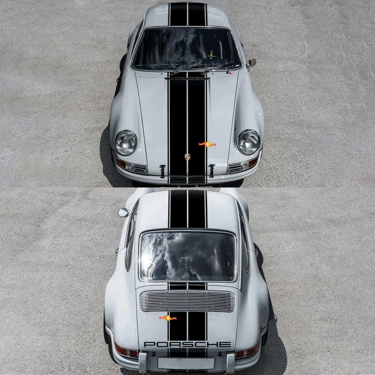 Zijstrepen Porsche Decal Sticker voor Porsche 911 ST 1970