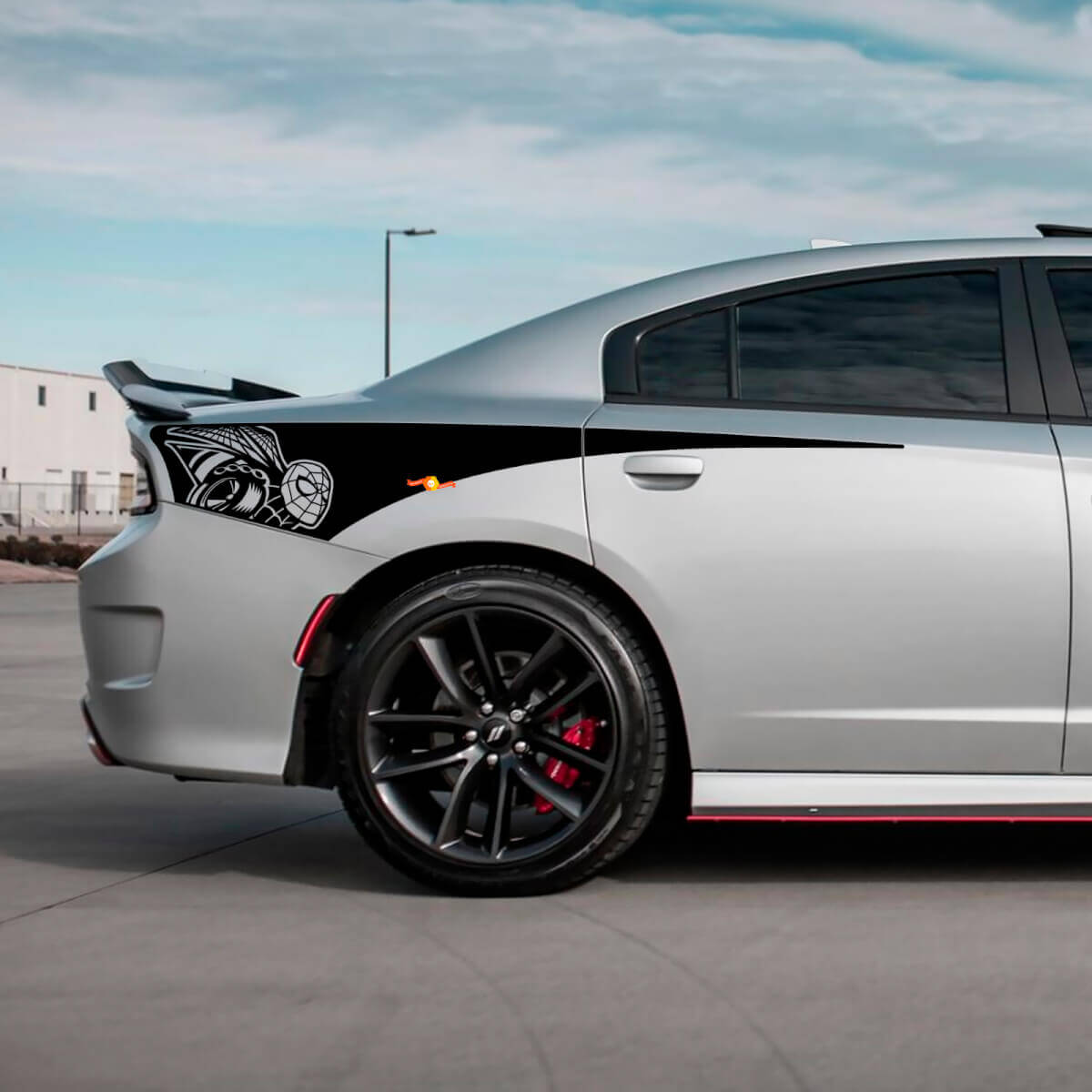 Achterste zijstreep vinyl sticker voor Dodge Charger Scat Pack
