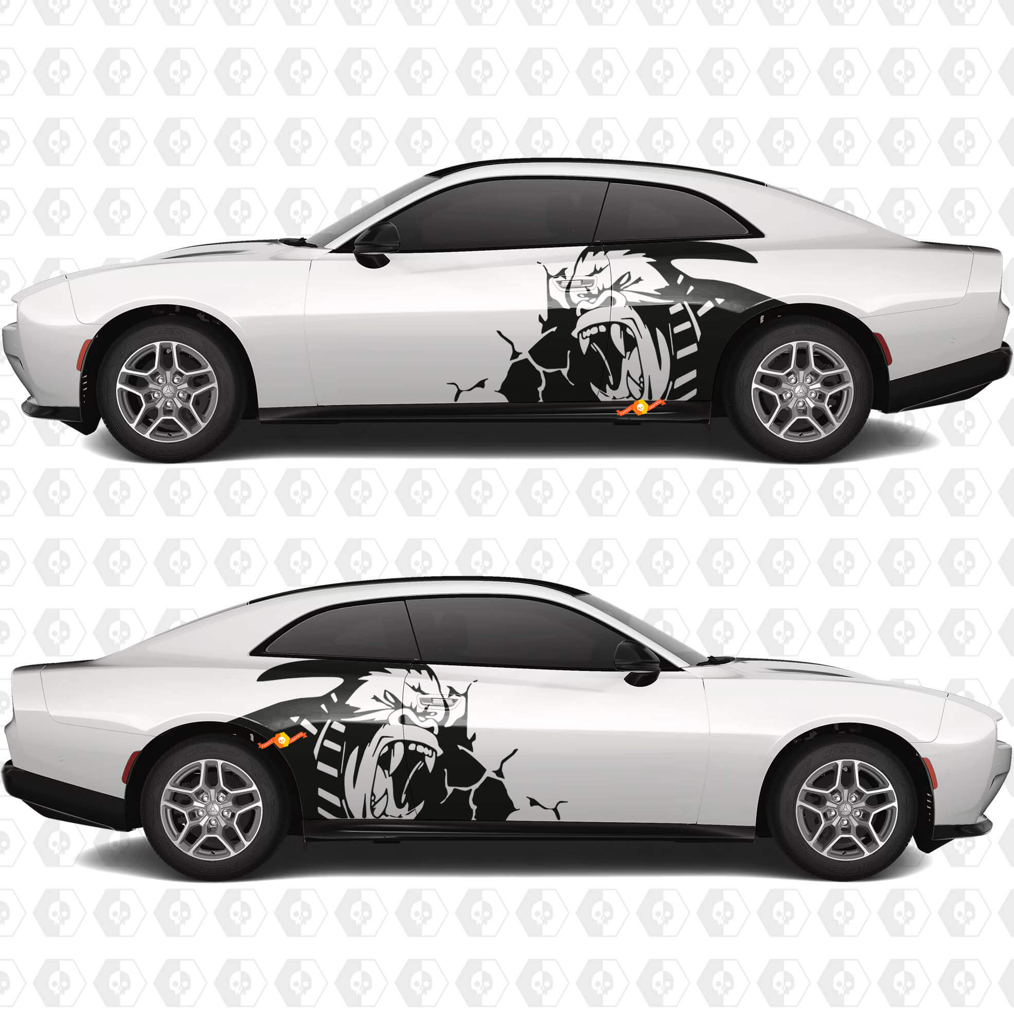 Zij Angry Gorilla Kong Zij Dodge Challenger of Charger Decals Stickers
