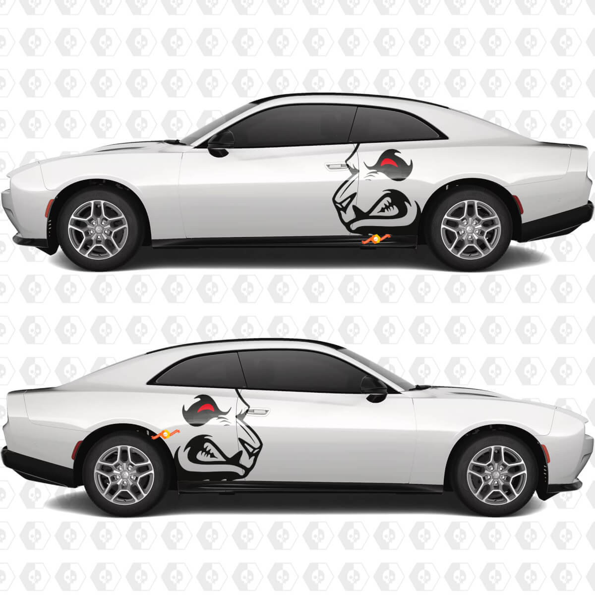 Zij Angry Hell Panda Bear Decals Stickers voor Dodge Challenger of Charger
