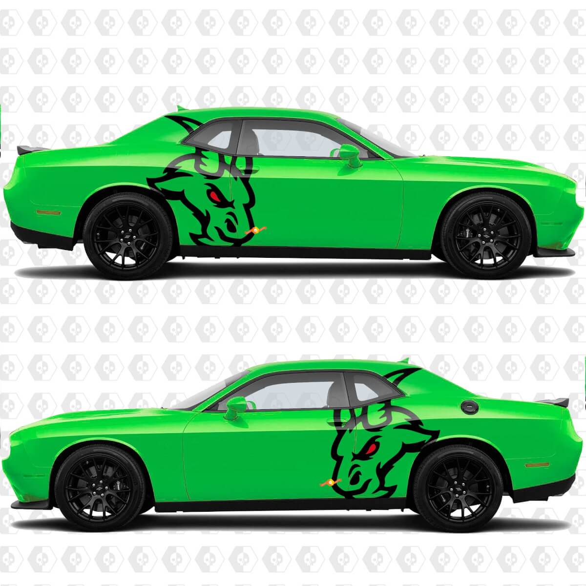 Zij Angry Hell Goat Decals Stickers voor Dodge Challenger of Charger
