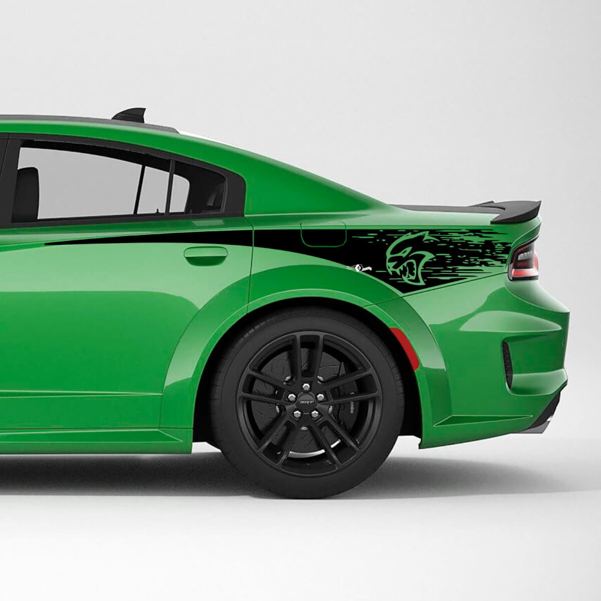 Hellcat Verweerde Achterste Zijstreep Vinyl Decal Sticker voor Dodge Charger
