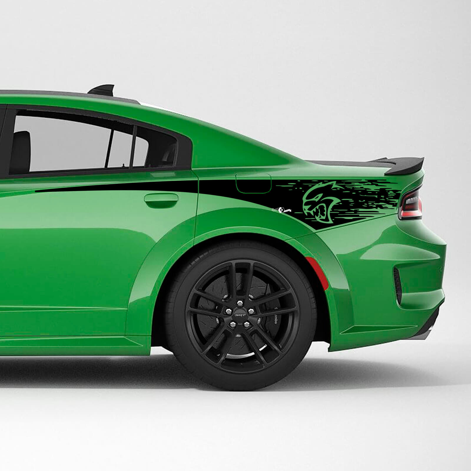 Hellcat Verweerde Achterste Zijstreep Vinyl Decal Sticker voor Dodge Charger
