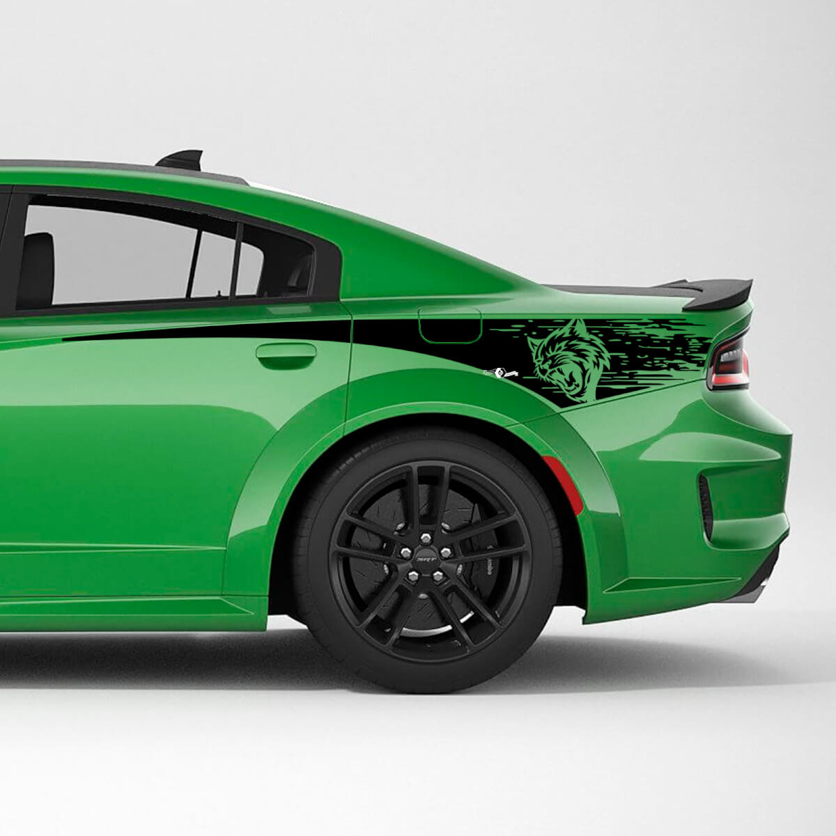 Hellcat Versleten Achterste Zijkant Strepen Vinyl Decal Kit voor Dodge Charger